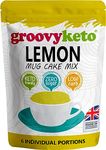 Groovy Keto Mug Cake Mix (Pack of 6) | Low Carb | Keto Friendly | Sugar Free | Only 2.9g - 3g Net Carbs Per Sachet | Diabetic Friendly - 300g (Lemon)