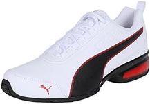 PUMA Unisex Leader VT SL Road Running Shoes, Puma White-Puma Black-Flame Scarlet, 9.5 UK