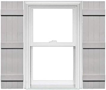 Mid America Board and Batten 14" 4 Board Joined Vinyl Standard Shutter (1 Pair) - 14 x 59 030 Paintable