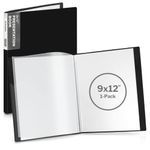 Dunwell 9x12 Presentation Book - (Black), 24-Pocket Binder with Plastic Sleeves, Displays 48 Pages 9 x 12 or A4 Certificates, Portfolio, Art Work, Flexible Cover