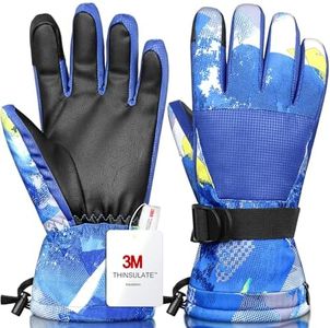 Ski Gloves, Winter Gloves,Winter Waterproof Ski Gloves, Warm and Breathable Snow Gloves, Suitable for Outdoor Sports of Boys and Girls in Cold Winter