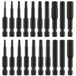 AOKLIT 20 Piece Hex Head Allen Wrench Drill Bit Set (10pc SAE & 10pc Metric),Made from Premium S2 Steel Hex Bits 2.3inch Long Screwdriver Bit Set with for Drill bit Tools