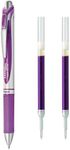 Pentel Energel Retractable Liquid Gel Pen 0.7mm Violet Ink + 2 Violet Ink Refills (YBL77-V2R)