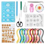 Hyber&Cara Paper Quilling Tools Set 19 Pcs Quilling Kit for DIY Paper Craft Including 45 Colors 900 Strips Quilling Template Mould Board