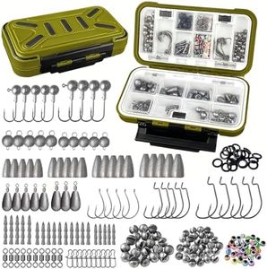 Vipfish Fishing Accessories Kit, 264/397PCS Hooks, Weights, Sinkers, Swivels, Snaps, Beads, Bobber Stops, for Saltwater & Freshwater Fishing, Tackle Box Included (Fishing Accessories Kit 264Pack)