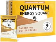 Quantum Energy Square: Energy Bar with Caffeine & 10g Protein. Delicious Healthy Snack On The Go. (Vegan, Gluten-free, Soy-free, Dairy-free). Flavor: Banana Nut Butter Crunch 8Pk