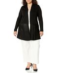 Anne Klein Women's Plus Size Long Cardigan W/Waist Seam-Anne Black, Asphalt, 0X