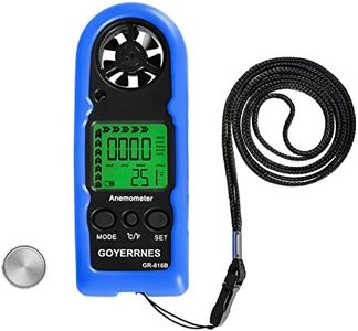 Portable Handheld Anemometer, GR-816B Mini Anemometer with 0.3-30 m/s, Backlight for Measuring Wind Cooling, Wind Speed/Temperature (℃/℉) for Shooting, Fishing, Hunting