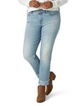 Riders by Lee Indigo Women's Fringe Cuff Boyfriend Jean, Light Wash, 12