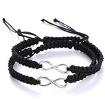 AidShunn Bracelets infinity Braided Handcrafted Adjustable Braided for Men Women Friendship Family Couple 2Pcs