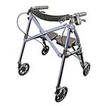 Able Life Space Saver Rollator Micro, Light Rolling Walker for Short Seniors, with Seat & Brakes, Cobalt Blue (Eligible for VAT Relief in The UK)