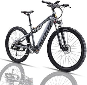 PASELEC Electric Bike for Adults with 750W Peak Motor, Max 28MPH&60 Miles, 14.5Ah Battery Ebike, 27.5" Full Suspension Electric Mountain Bike with 8-Speed Gear Hydraulic Disc Brake for Men & Women