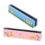 2 pcs Harmonica for Children FAMILIO-16 Hole Harmonica Diatonic Harmonica Beginner Musical Instruments and Holiday Gifts for Kids Gifts and first musical instruments for boys and girls