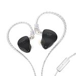 KZ-AST in-Ear Monitors, 24BA Top-Level Configuration HiFi Stereo Earphones, Lightweight Noise Isolating Stage IEM Wired Earbuds/Headphones for Musician Audiophile (with Mic, Black)