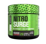 NITROSURGE Pre Workout Supplement - Endless Energy, Instant Strength Gains, Clear Focus, Intense Pumps - Nitric Oxide Booster & Preworkout Powder with Beta Alanine - 20 Servings, Cherry Limeade