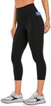 CRZ YOGA Womens Butterluxe Workout Capri Leggings 21 Inches - High Waisted Gym Yoga Leggings with Pockets Black 12