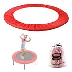 Mini Trampoline Spring Cover 36 Inch Small Trampoline Safety Pad for 6 Holes Round Trampoline Tear-Resistant Oxford Cloth Anti-Vibration Easy to Install Replacement, Multiple Color Options (RED)