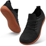 JIASUQI Mens Barefoot Shoes Breathable Wide Toe Trail Running Shoes Minimalist Zero Drop Walking Shoes(Black Rb,Size 9)