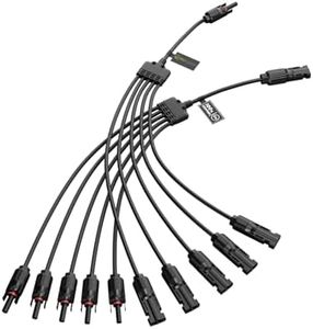 NuEnergy The Original Solar Connector Y Branch 1 to 5 Extra Long Solar Panel Parallel Adapter Connectors Cable Wire Plug Tool Kit for Solar Panel (M/FFFFF and F/Mmmmm)