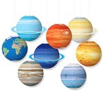 8 PCS Planet Paper Lanterns, Space Theme Lanterns Hanging Planet Lanterns Solar System Paper Lanterns for Classroom Science, Birthday Patry, Outer Space Themed Party Decorations