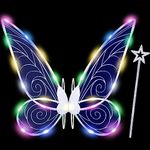 Takmor Light up Fairy Wings, Fairy Wings Adult Women Kids Girls Led Fairy Wings Fairy Costume Adult Women Light up Butterfly Wings for Halloween Cosplay Dress up Birthday Chrismas Themed Party