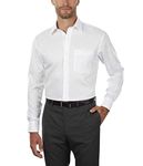 Tommy Hilfiger Men's Regular Fit Non Iron Solid, White, 17.5/34-35