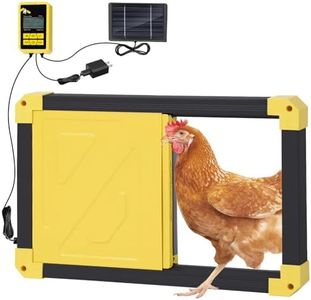 Aivituvin Automatic Chicken Coop Door Opener with Heating and Anti-Pinch Function Solar Powered Auto Chicken House Run Door Black