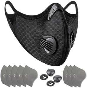 Facemask Loops Painter Face Dust Mask,Reusable Extra with 8 Activated Carbon Filters 2 valves for Woodworking Mowing Grinding (Black M+)