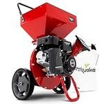 EARTHQUAKE Chipper Shredder K33, 33964 Heavy Duty 301cc, 4 Cycle Viper Engine, 5-Year Warranty, Dock-and-Lock Debris Bag, 3"" Max Wood Diameter Capacity, Red