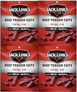 Jack Link's Prime Rib Tender Bites - Gourmet Beef Snack Packs, 4x1 oz - High-Protein, Savory Meat Snack Bites
