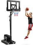 GYMAX Basketball Hoop, Grip-and-Pul