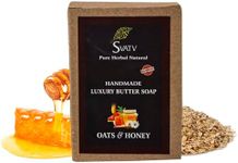 SVATV Handcrafted Soap with Oats & Honey | Soothing Herbs | Moisturized skin - Traditional Ayurvedic Herbal body savon bars for Men & Women, all skin types - 125g