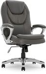 Serta Works Executive Office Chair, Faux Leather and Mesh, Light Gray