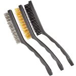 MLD Wire brush set of 3 nylon, steel, brass wire multi use for home and kitchen Brushes (set of 3,color-multi,material-plastic)