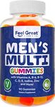 Multi Gummies for Men by Feel Great 365, Packed with Vitamin A, B-6, B-12, C, D, E, Iodine, Choline, Folic Acid, Zinc & More, Supports Healthy Immune Functions