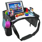 Kids Travel Tray for Car Seat - Makes Traveling with Toddlers Easier, Sturdy, Lightweight Carseat Activity Table, for Strollers or Airplane + Includes Bonus 30 Downloadable Fun Activities New Version