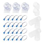 POWERTEC 2-1/2 Inch Dust Collection Fittings Kit with Clear Connectors, Blast Gates and Stainless Steel Hose Clamps for 3 Machine Setup, Dust Collection System for Dust Collection Hose (70374)