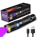 DARKBEAM UV Light Torch Ultraviolet Flashlight Rechargeable 395nm, Wood's Lamp Black Light Blacklight Portable Mini Handheld LED Pet Urine Ringworm Detector, Resin Curing, Pocket-Sized