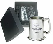 Wentworth Pewter - Double Lined Pewter Tankard, Beer Mug in Presentation Box, Fathers Day Birthday Wedding Gift, Engraving Available