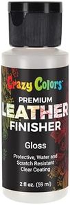 Crazy Colors Premium Gloss Acrylic Leather and Shoe Paint Finisher, 2 oz Bottle - Clearcoat Sealant Protection - Durable Scratch, Crack, Peel, and Fade Resistant Finish - Artwork Jackets, Bags, Purses