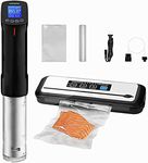 INKBIRD WiFi Sous Vide Cooker ISV-100W & Vacuum Sealer with Full Starter Kit, Sous Vide Vacuum Sealing Machine, APP Recipes, Time & Temperature Control, 1000W Powerful Immersion Circulator ISV-100W