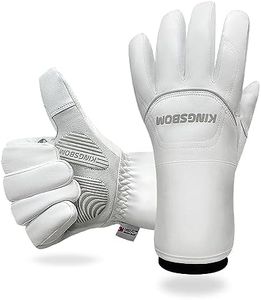 KINGSBOM -40℉ Waterproof & Windproof Thermal Gloves - 3M Thinsulate Winter Touch Screen Warm Gloves - For Cycling,Riding,Running,Outdoor Sports - For Women and Men - White(Large)