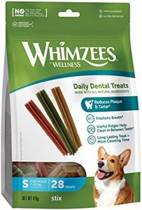 WHIMZEES Stix Dental Dog Treats, Value Bag, Small (7-12 kg Dogs), Natural Daily Dental Chews (Pack of 28)