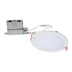 Halo HLB 6 inch Recessed LED Ceiling & Shower Disc Light – Canless Ultra Thin Downlight – 5CCT Selectable - White