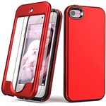 Yamink for iPod Touch 7th Generation Case with Screen Protector,for iPod Touch 6 Case,for iPod Touch 5 Case,Lightweight Full Body Heavy Duty Protection Soft TPU Hard PC Protective Sturdy Cover,Red