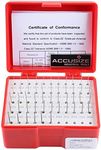 Accusize Industrial Tools 0.011''-0.060'', 50 Pc Steel Plug Pin Gage Set, Plus, Class Zz, P0(+)