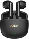 Netac Wireless Earbuds, Wireless Headphones Bluetooth Headphones 3D HiFi Stereo Headphones Noise Cancellation in-Ear Built-in Mic with Charging Case,Waterproof for Work, Travel (Black)