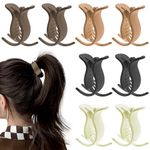 8 Pcs Matte Ponytail Holder Hair Claw Clips Bun Hair Braiding Hair Clips Strong Hold French Barrettes Fine Hair Jaw Clips Accessories for Women