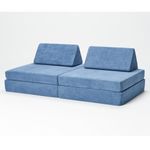 Kiddie Couch Modular Kids Play Couch, Endless Configurations, Great for Forts and Imaginative Play (Pacific Blue)