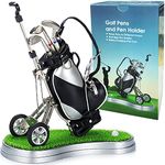 Jishi Golf Pen Holder Gifts for Men, Stocking Stuffers for Adults Men, Funny Boss Day Gifts for Men Dad Him Husband Coworkers Golfers, Golf Desk Accessories Home Office Decor, White Elephant Gag Gifts